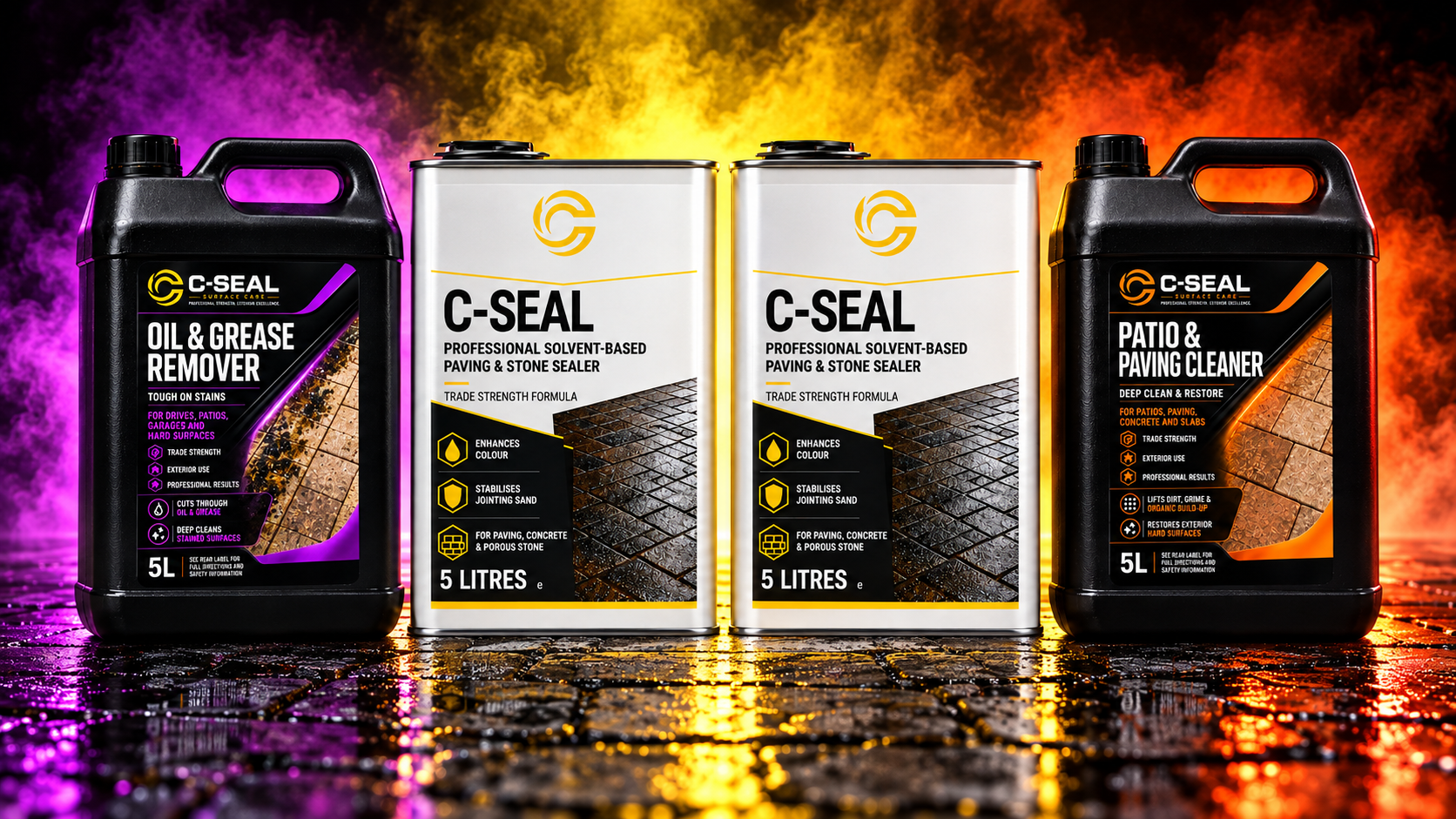 C-SEAL Driveway Clean & Seal 4-Pack — 4 items / 20 litres