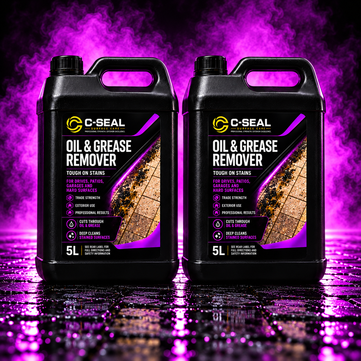C-SEAL Oil & Grease Remover Pair — 2 × 5L / 10 litres total