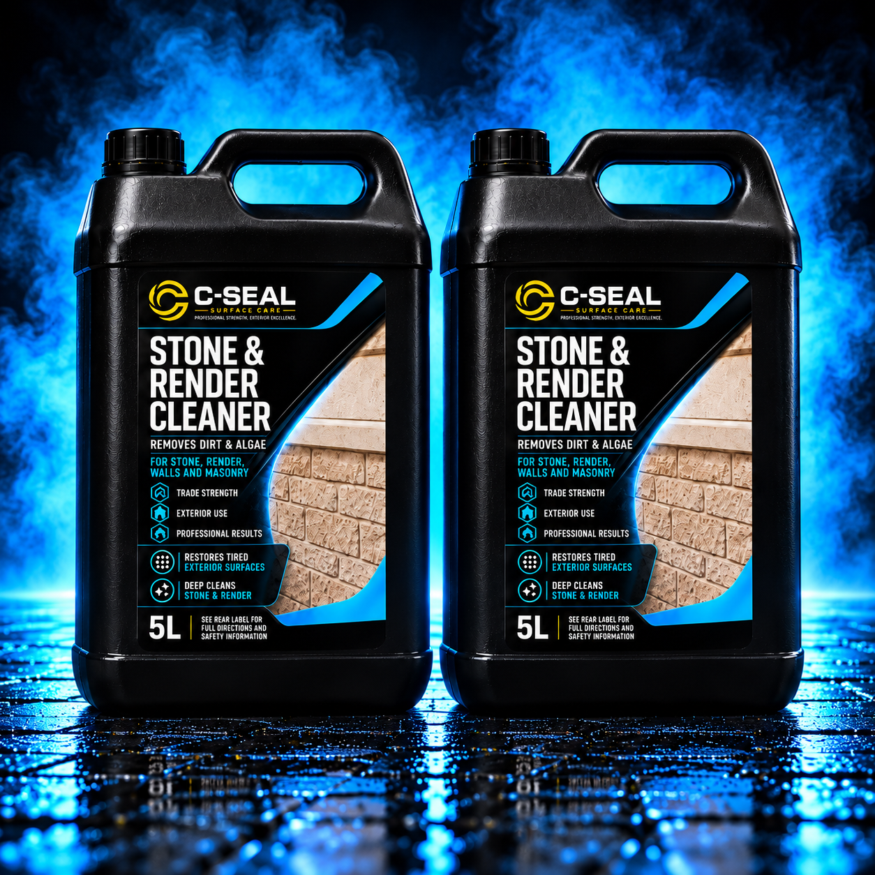 C-SEAL Stone & Render Cleaner Pair — 2 × 5L / 10 litres total